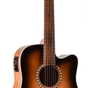 Teton STS100CEDVS Dreadnought Guitar - Mahogany Back & Sides - Dark Vintage Stain