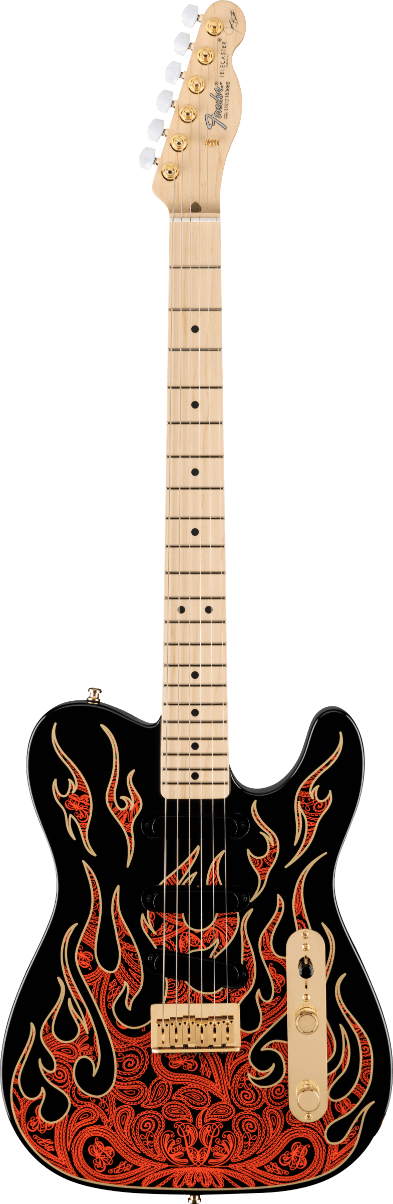 Fender James Burton Telecaster With Case - Red Paisley Flames