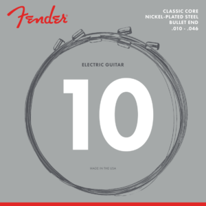 Fender Classic Core Electric Nickel-Plated Steel Guitar Strings, Bullet Ends 10-46