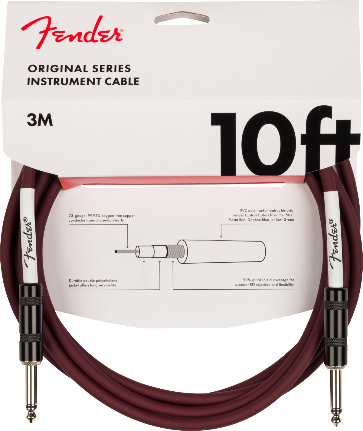 Fender Original Series PVC Instrument Cable - Oxblood - Limited - 10FT