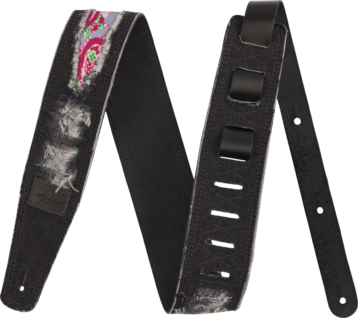 Fender x Wrangler Ripped Paisley Denim Straps, Black