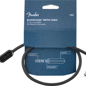Fender Blockchain Stereo TRS Patch Cable - Straight/Angle - 1 pc - 16 Inch