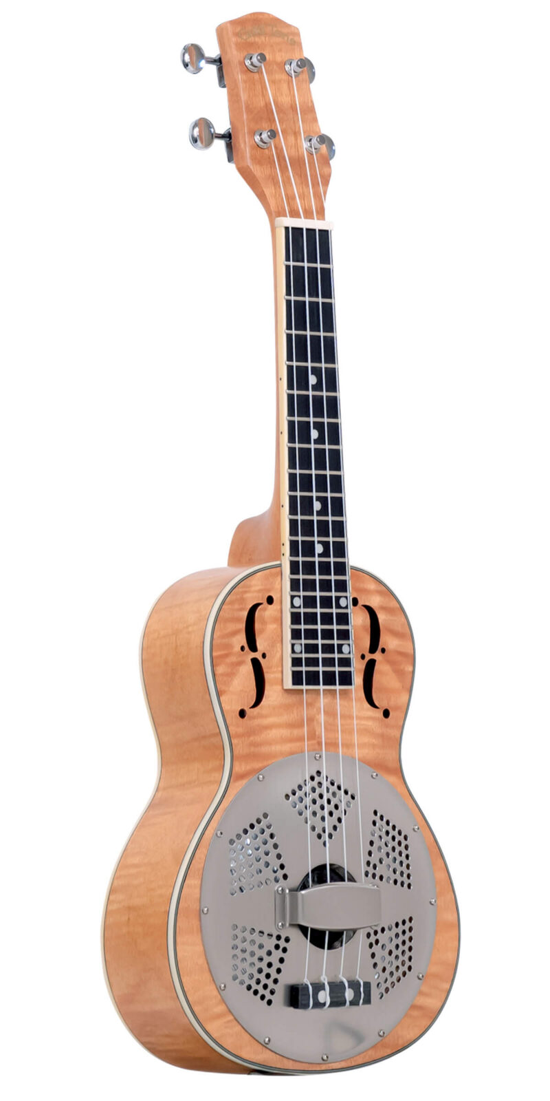 ResoMaple/L: Lefty Concert-Scale Curly Maple Resonator Ukulele with Gig Bag