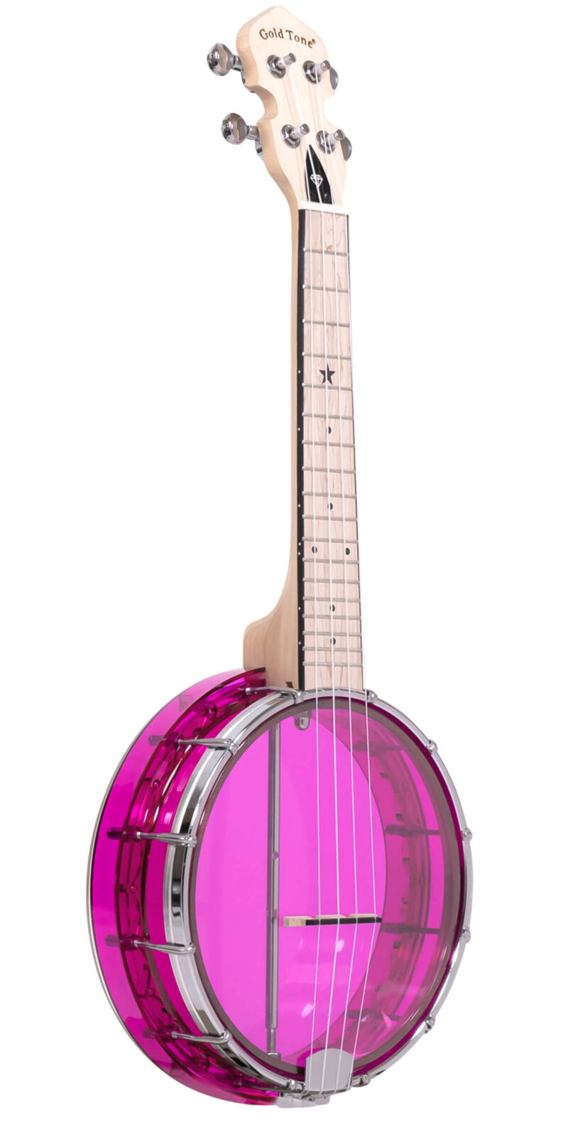 Little Gem (Ruby)/L: Lefty See-Through Banjo-Ukulele with Bag