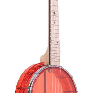 Little Gem (Ruby): See-Through Banjo-Ukulele with Bag