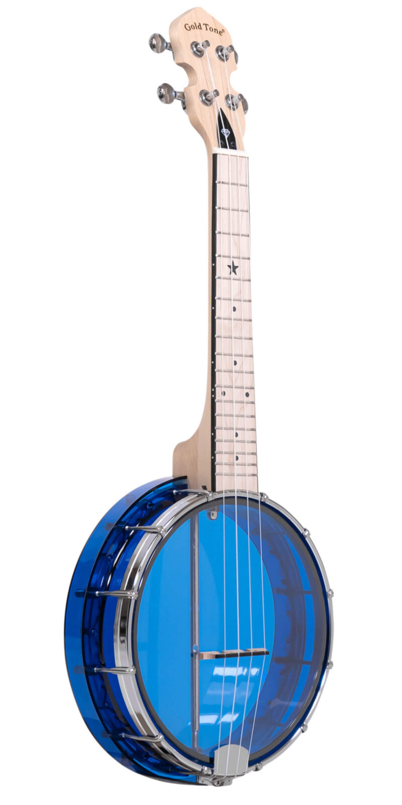 Little Gem (Sapphire): See-Through Banjo-Ukulele with Bag