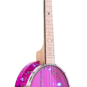 Lightup Little Gem (Amethyst): Lefty See-Through Banjo-Ukuleles with Lights and Bag