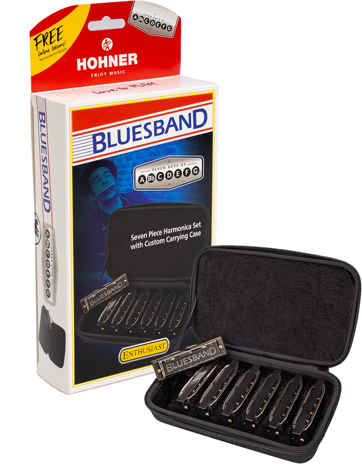 Hohner Bluesband Harmonica Set, 7-Harmonicas