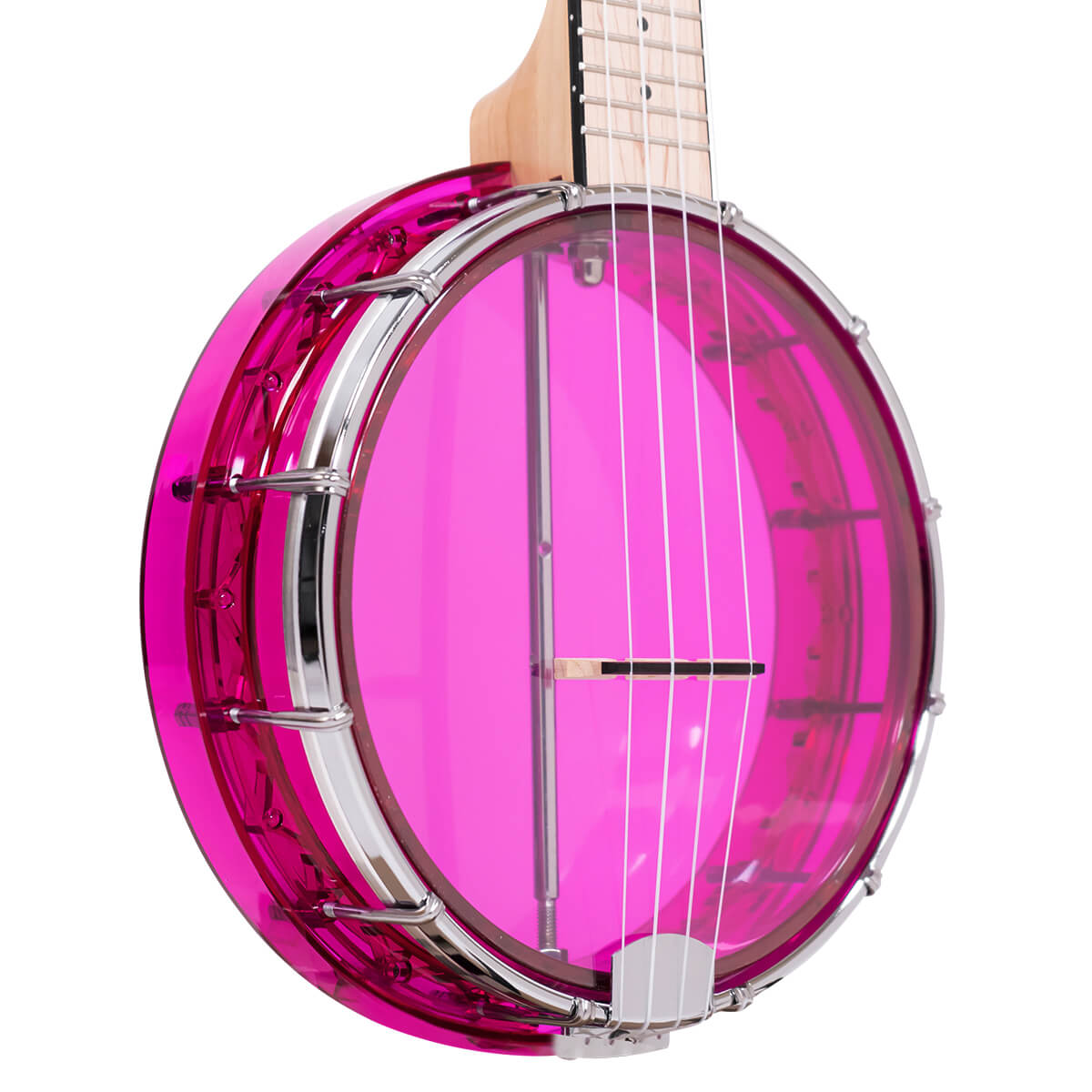 Little Gem (Ruby)/L: Lefty See-Through Banjo-Ukulele with Bag - Image 2