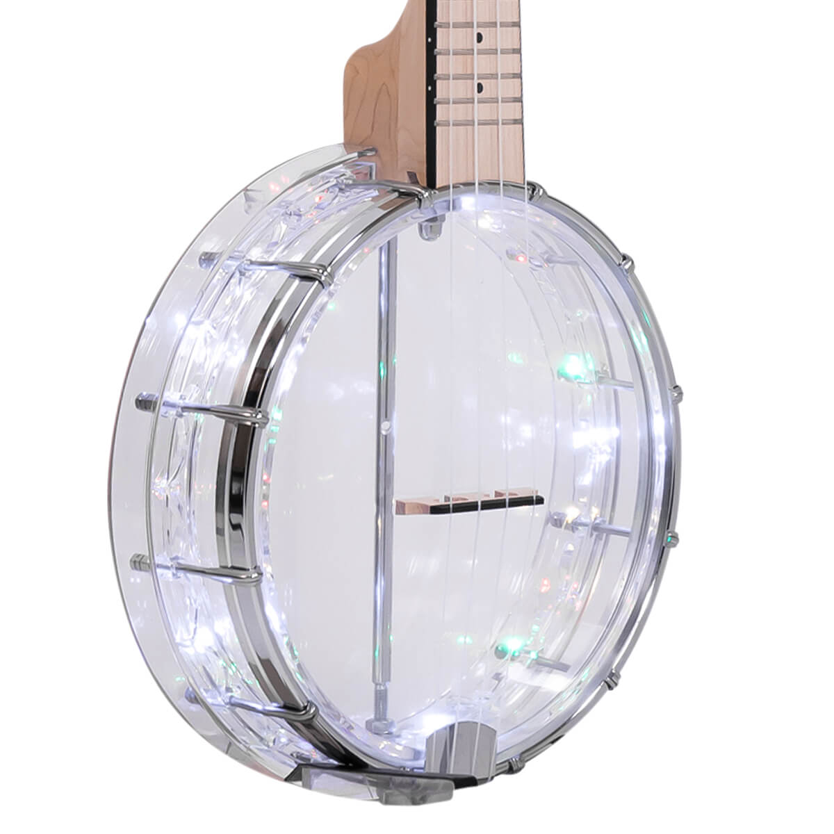 Lightup Little Gem (Diamond): See-Through Banjo-Ukuleles with Lights and Bag - Image 2