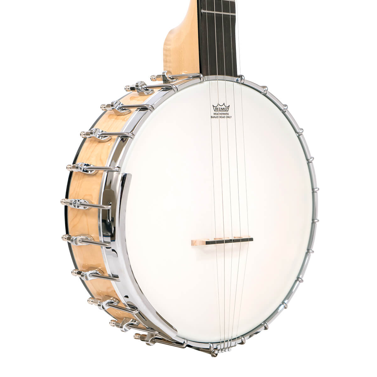 MM-150LN: Maple Mountain Open Back Long Neck Banjo with Case - Image 2