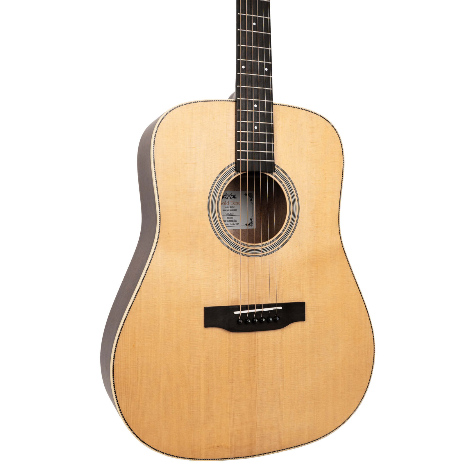 The Dread: Acoustic-Electric All Solid Wood Guitar with Bag - Satin Natural - Image 2