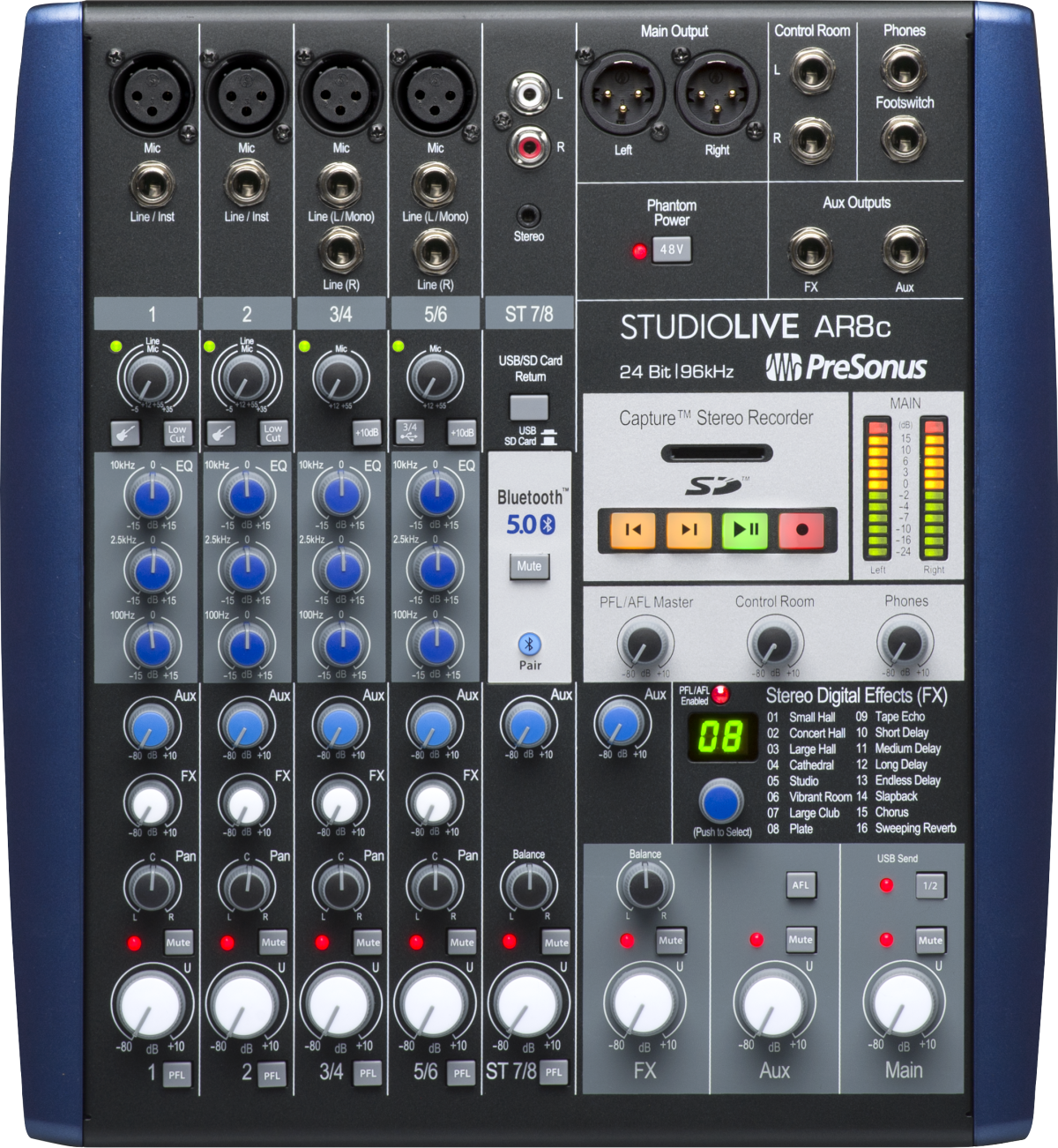 StudioLive AR8c Analog Mixer, PreSonus, Blue