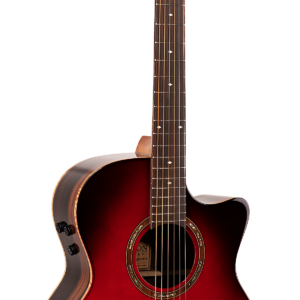 Teton STA180CEAB-AR Auditorium Acoustic Guitar - Solid Spruce Top - Ebony Back and Sides - Autumn Burst