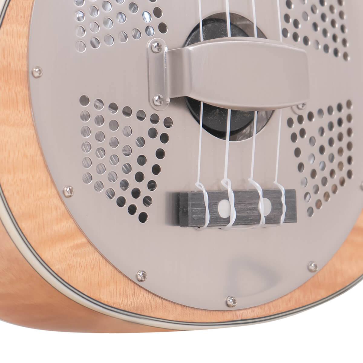 ResoMaple/L: Lefty Concert-Scale Curly Maple Resonator Ukulele with Gig Bag - Image 3