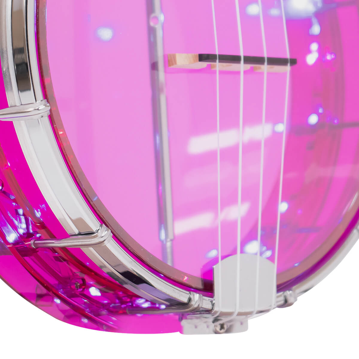 Lightup Little Gem (Diamond): Lefty See-Through Banjo-Ukuleles with Lights and Bag - Image 3