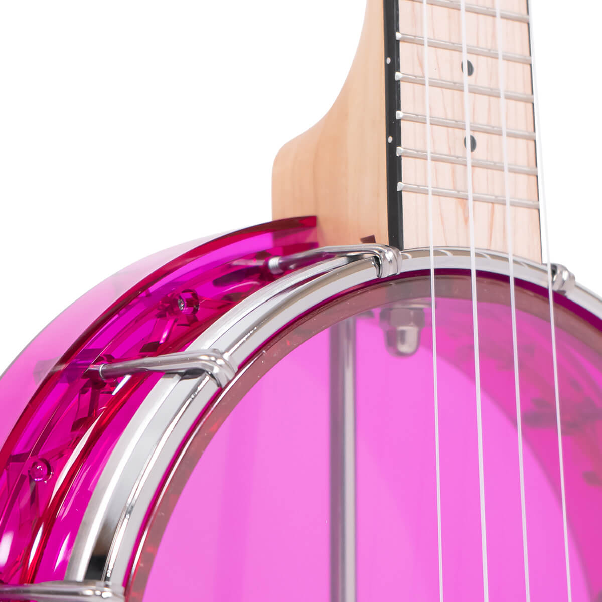 Little Gem (Ruby)/L: Lefty See-Through Banjo-Ukulele with Bag - Image 4