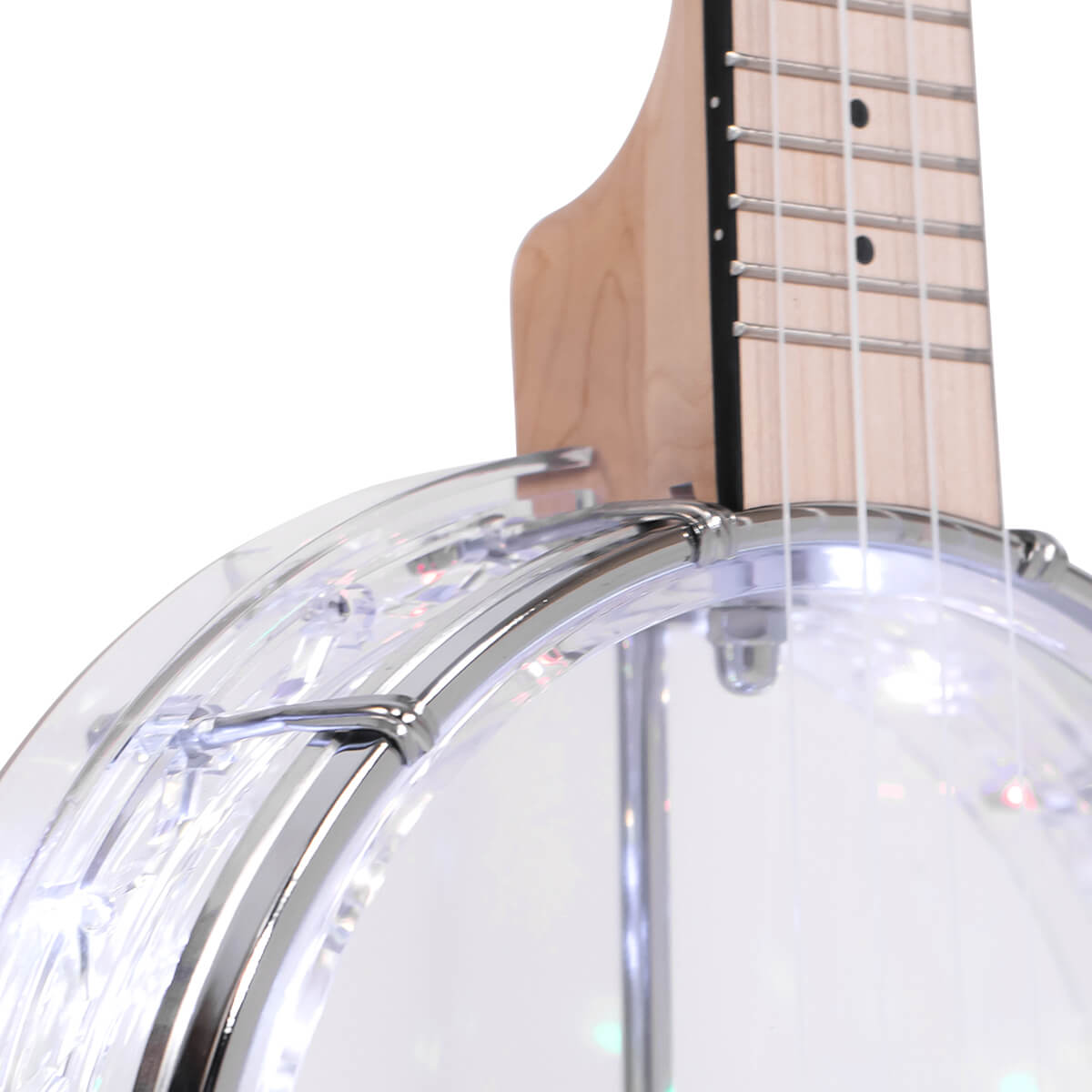 Lightup Little Gem (Diamond): See-Through Banjo-Ukuleles with Lights and Bag - Image 3