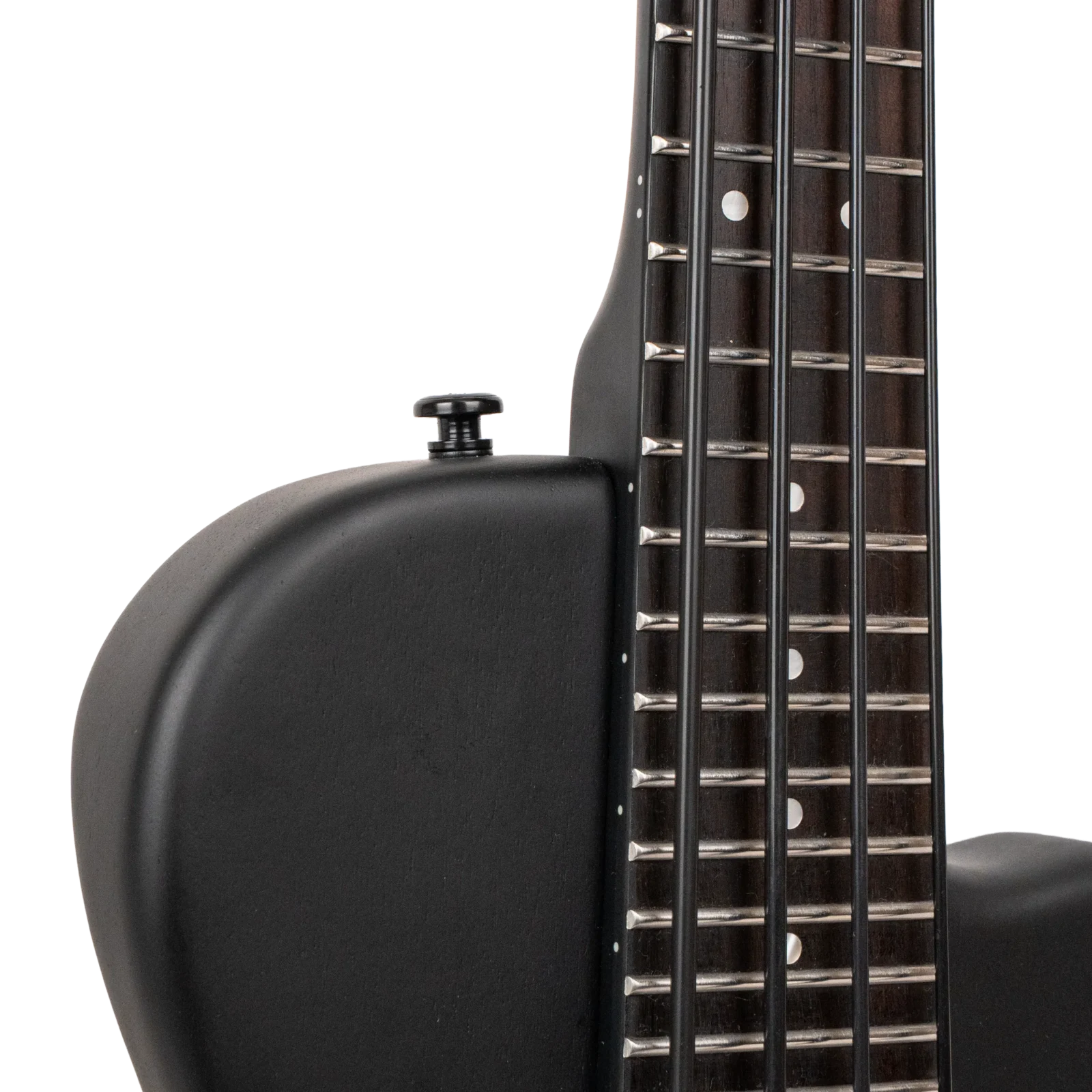 ME-Bass: 23-Inch Scale Fretless Matte Black Electric MicroBass with Gig Bag - Image 4