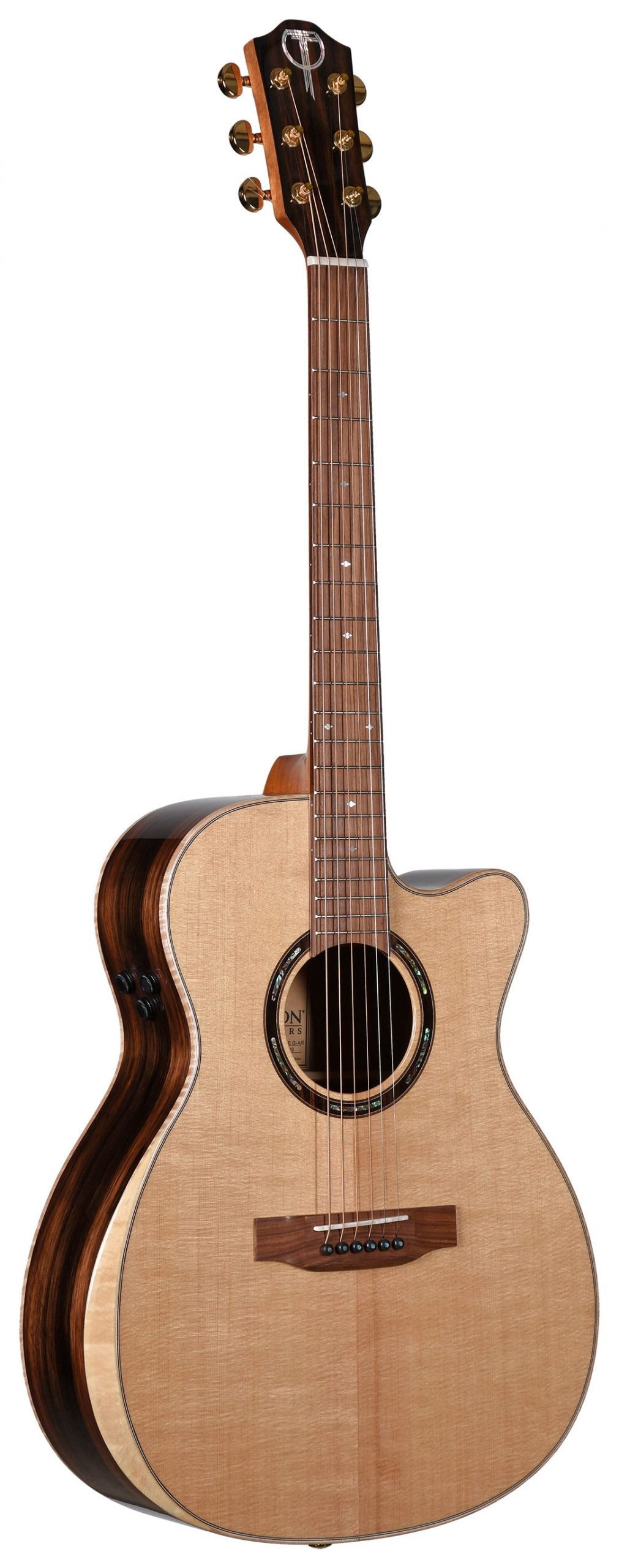 Teton STG180CENT-AR Grand Concert Armrest Acoustic Guitar - Ebony Back & Sides