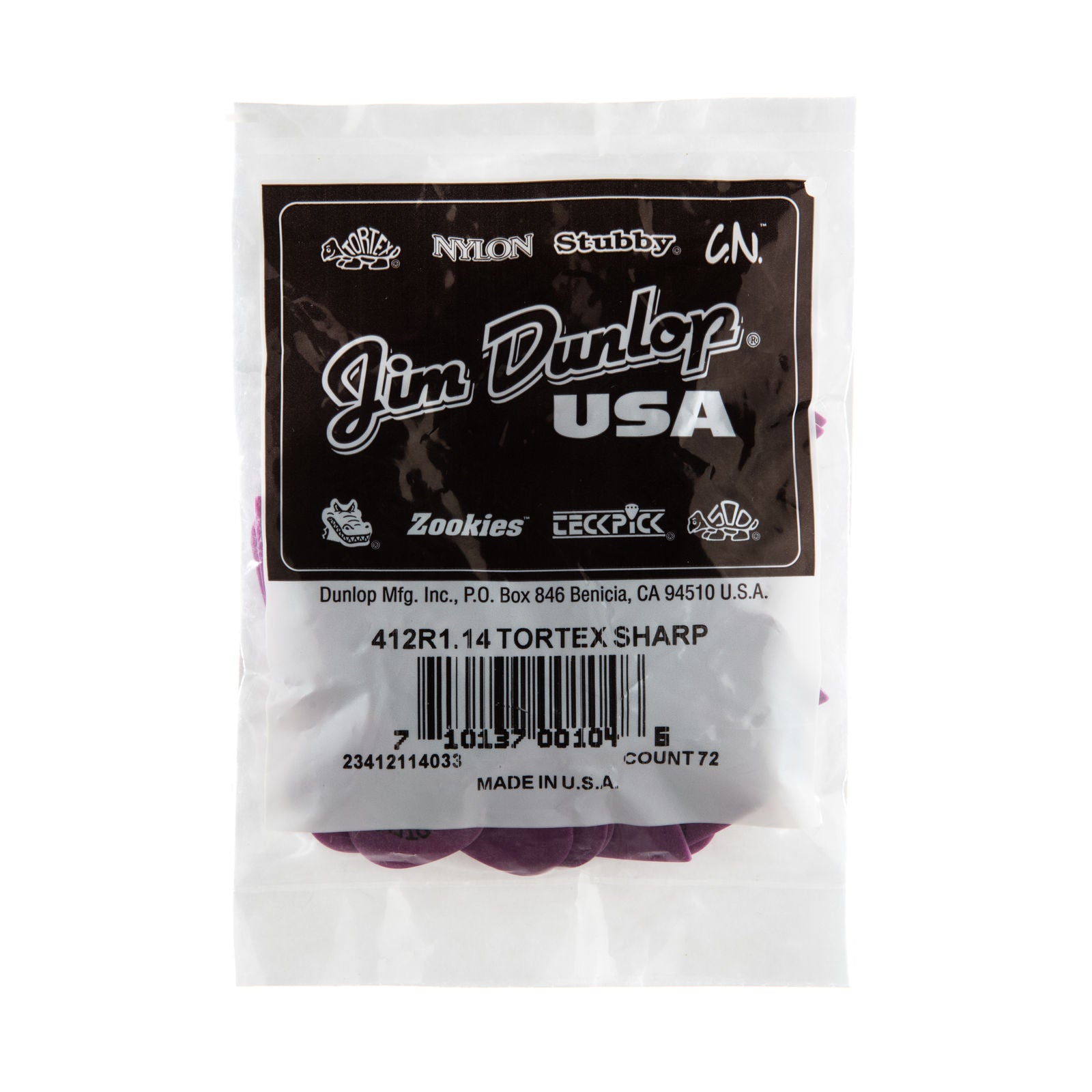 Dunlop Tortex® Sharp Picks - 1.14mm - Bag Of 72 Picks