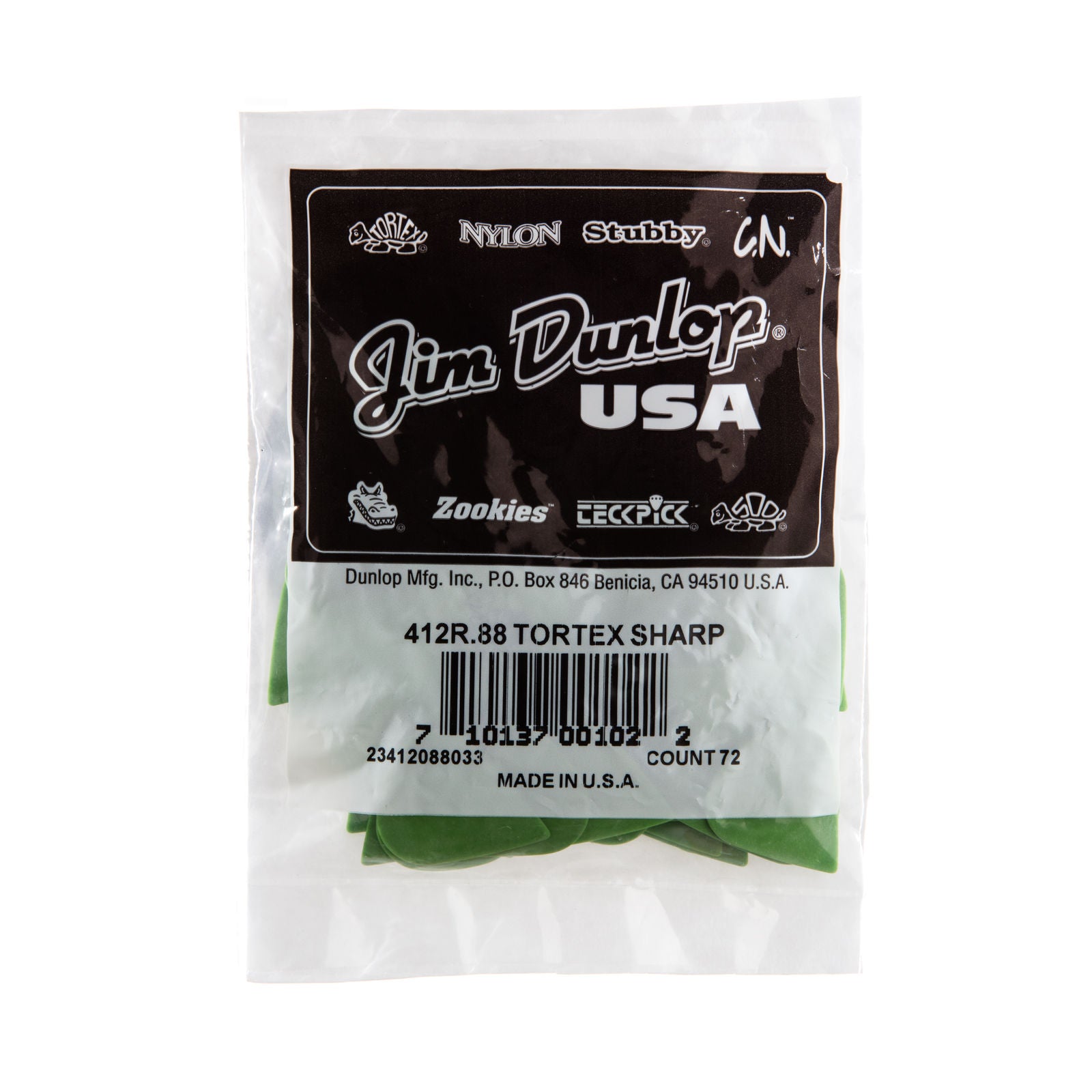 Dunlop Tortex® Sharp Picks - .88mm - Bag Of 72 Picks