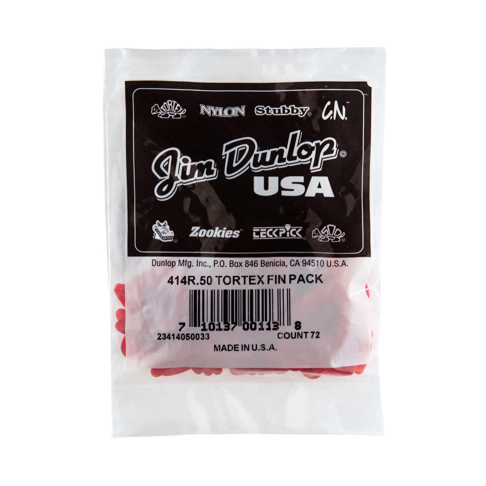 Dunlop Tortex® Fin Picks - .50mm - Bag Of 72 Picks