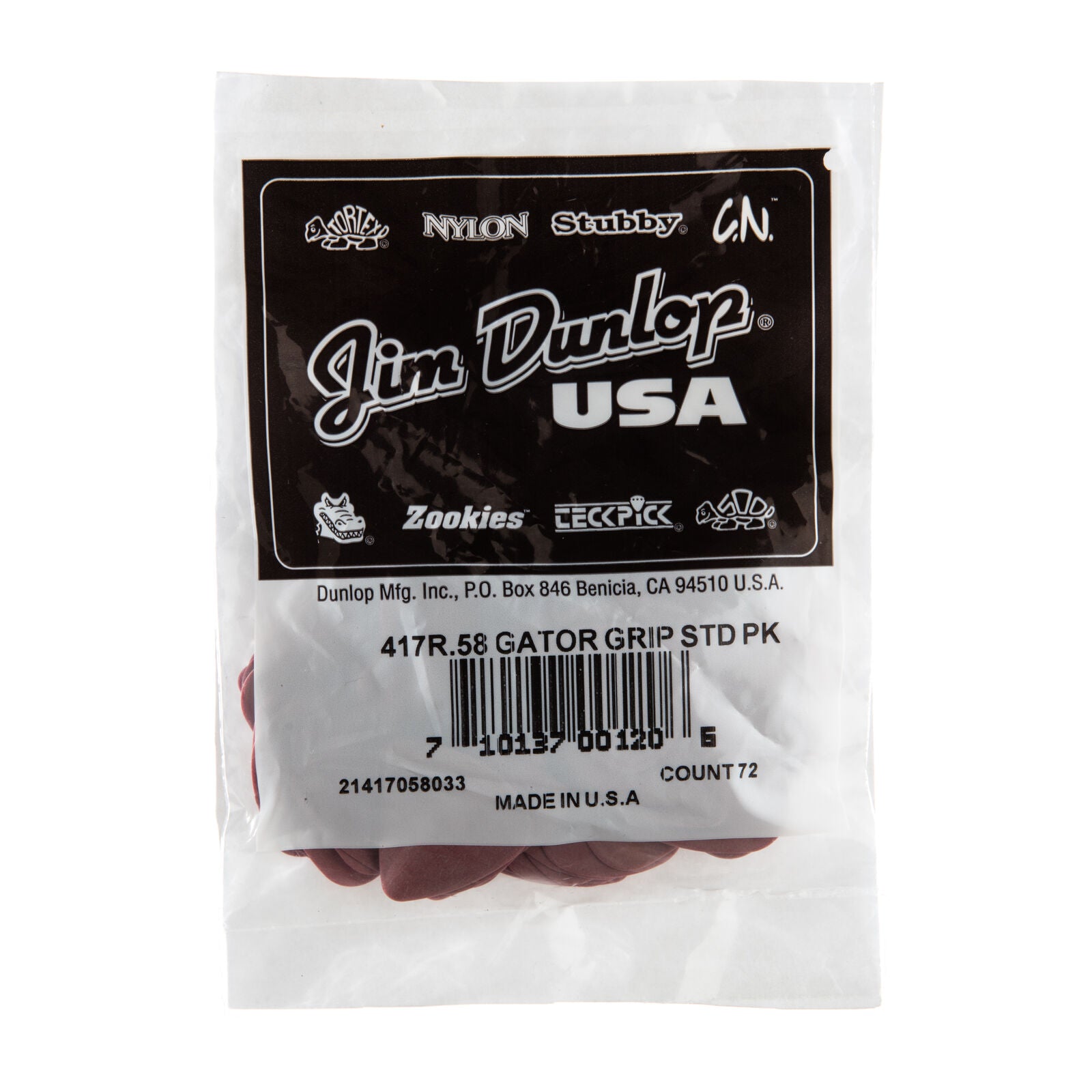 Dunlop Gator Grip® Picks - .58mm - Bag Of 72 Picks