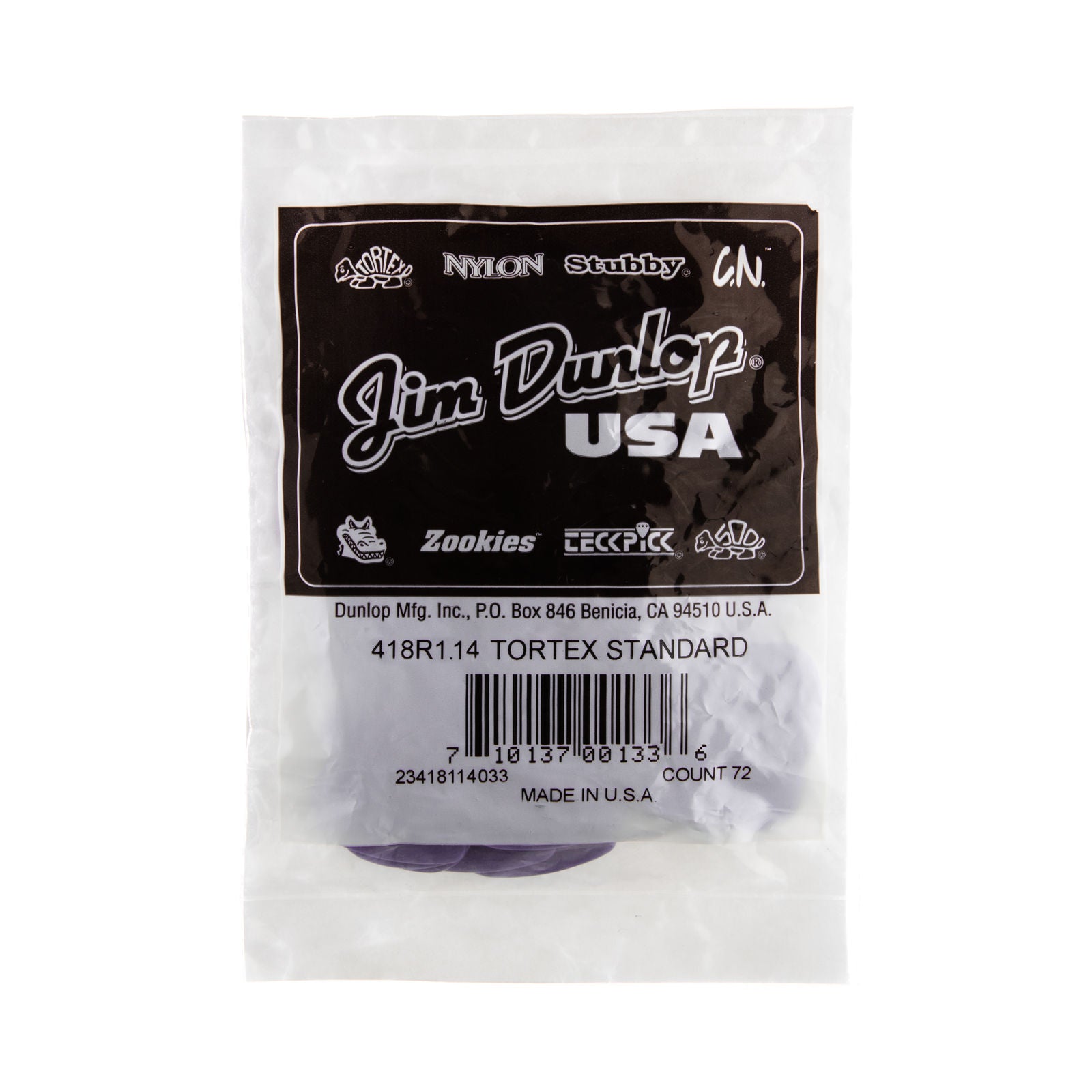 Dunlop Tortex® Standard Picks - 1.14mm - Bag Of 72 Picks