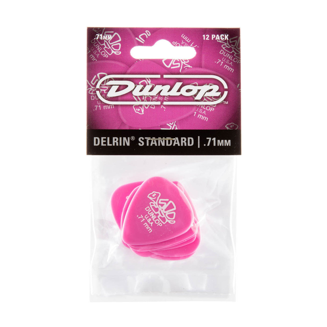 Dunlop Delrin 500 Guitar Pick - .71mm - Pack Of 12 Picks