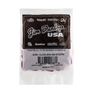 Dunlop Delrin 500 Guitar Picks - 1.14mm - Bag Of 72 Picks