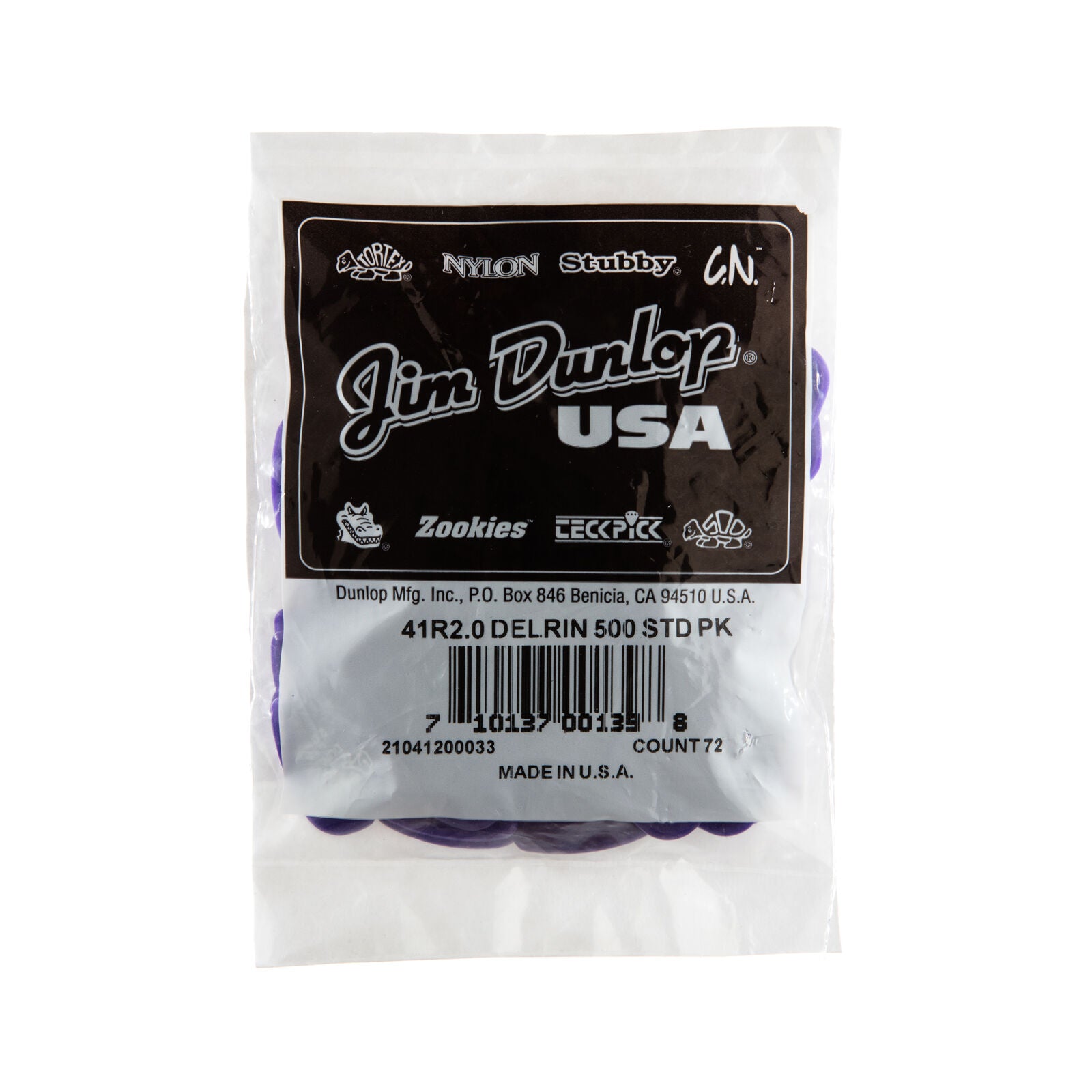Dunlop Delrin 500 Guitar Picks - 2.00mm - Bag Of 72 Picks