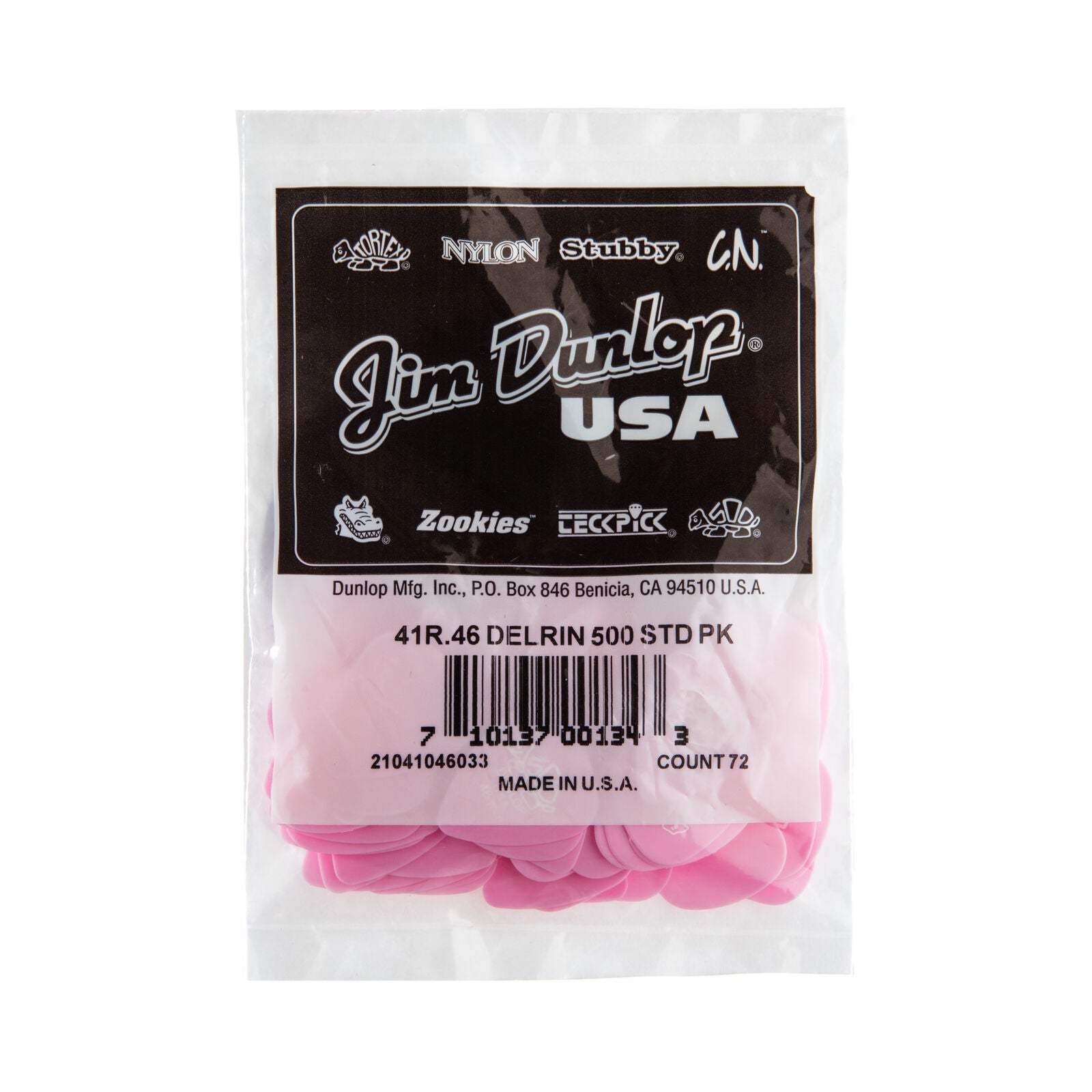 Dunlop Delrin 500 Guitar Picks - .46mm - Bag Of 72 Picks