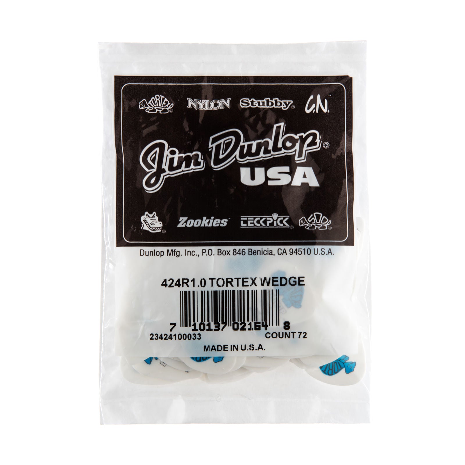 Dunlop Tortex® Wedge Picks - 1.00mm - Bag Of 72 Picks