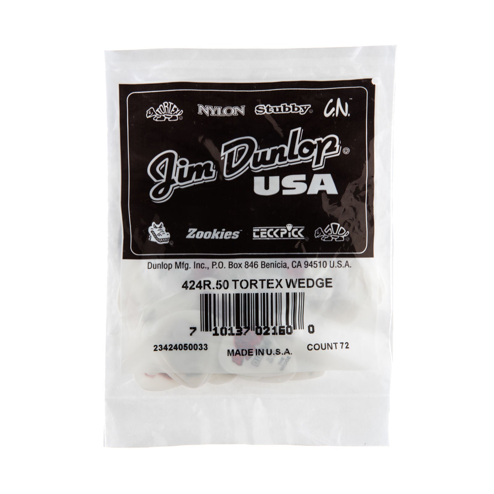 Dunlop Tortex® Wedge Picks - .50mm - Bag Of 72 Picks