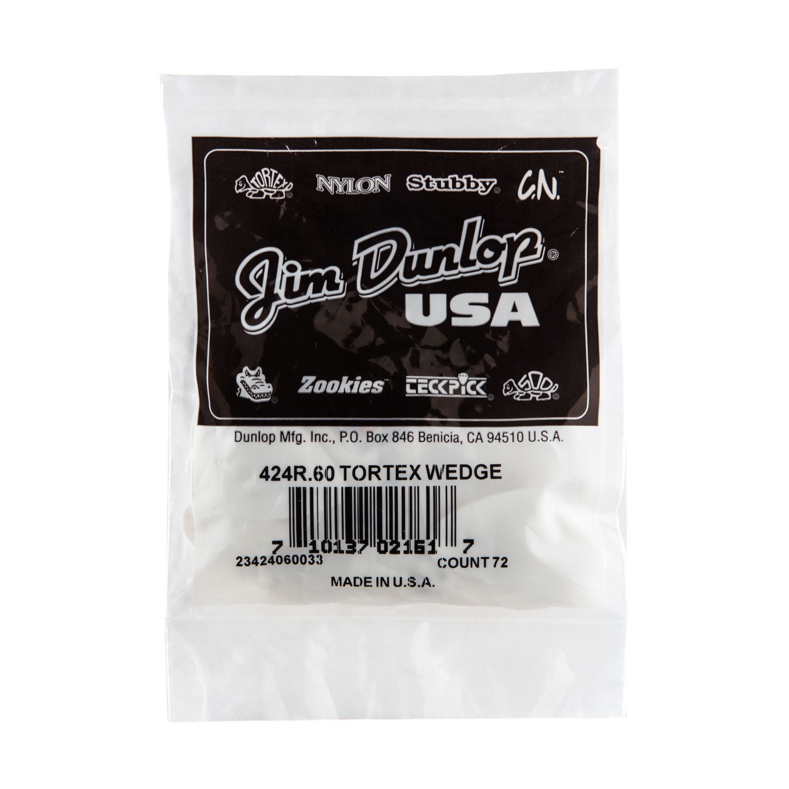 Dunlop Tortex Wedge Picks - .60mm - Bag Of 72 Picks