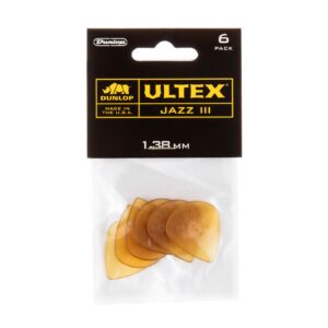Dunlop Ultex® Jazz III Picks - 1.38mm - Pack Of 6 Picks