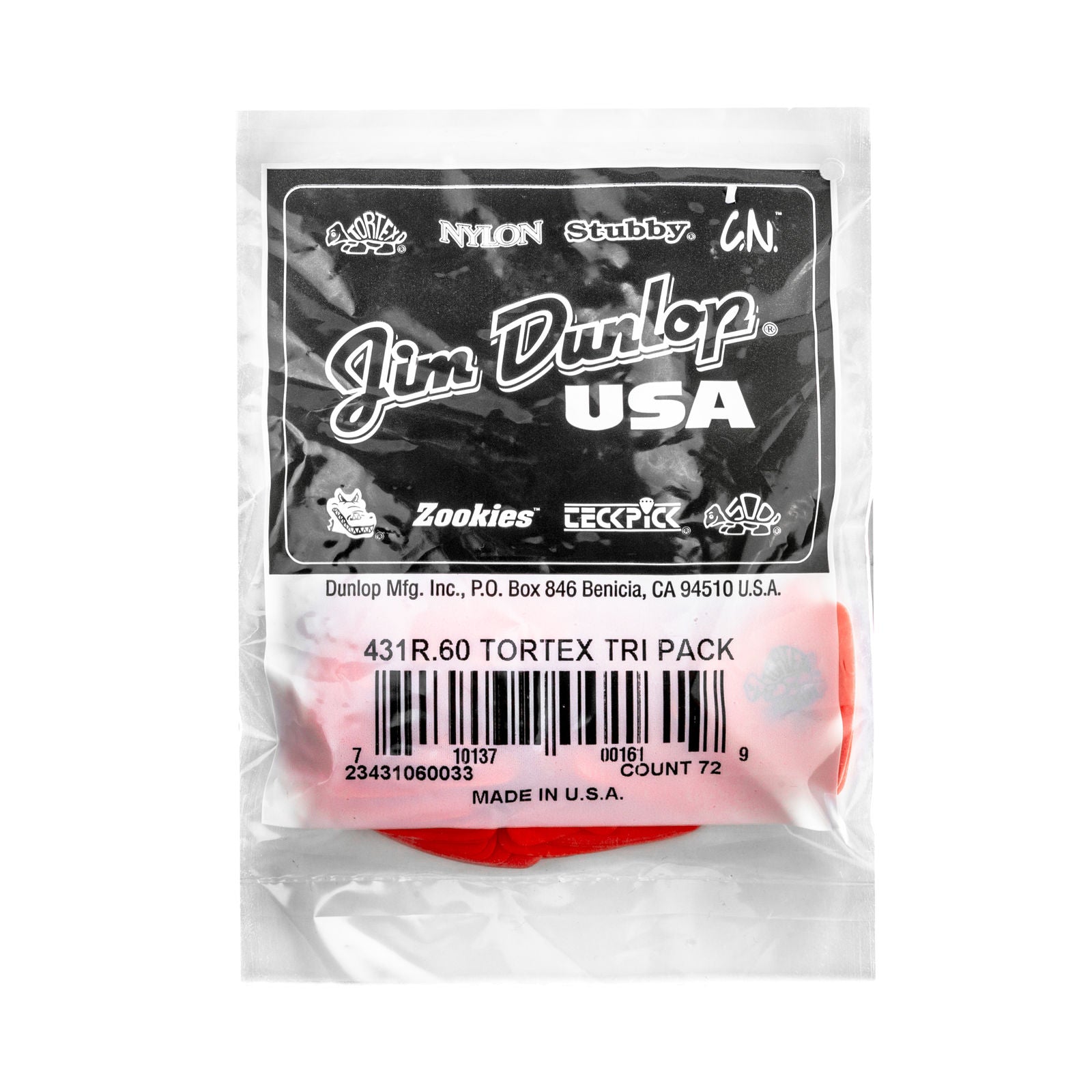 Dunlop Tortex® Triangle Pick - .60mm - Bag Of 72 Picks