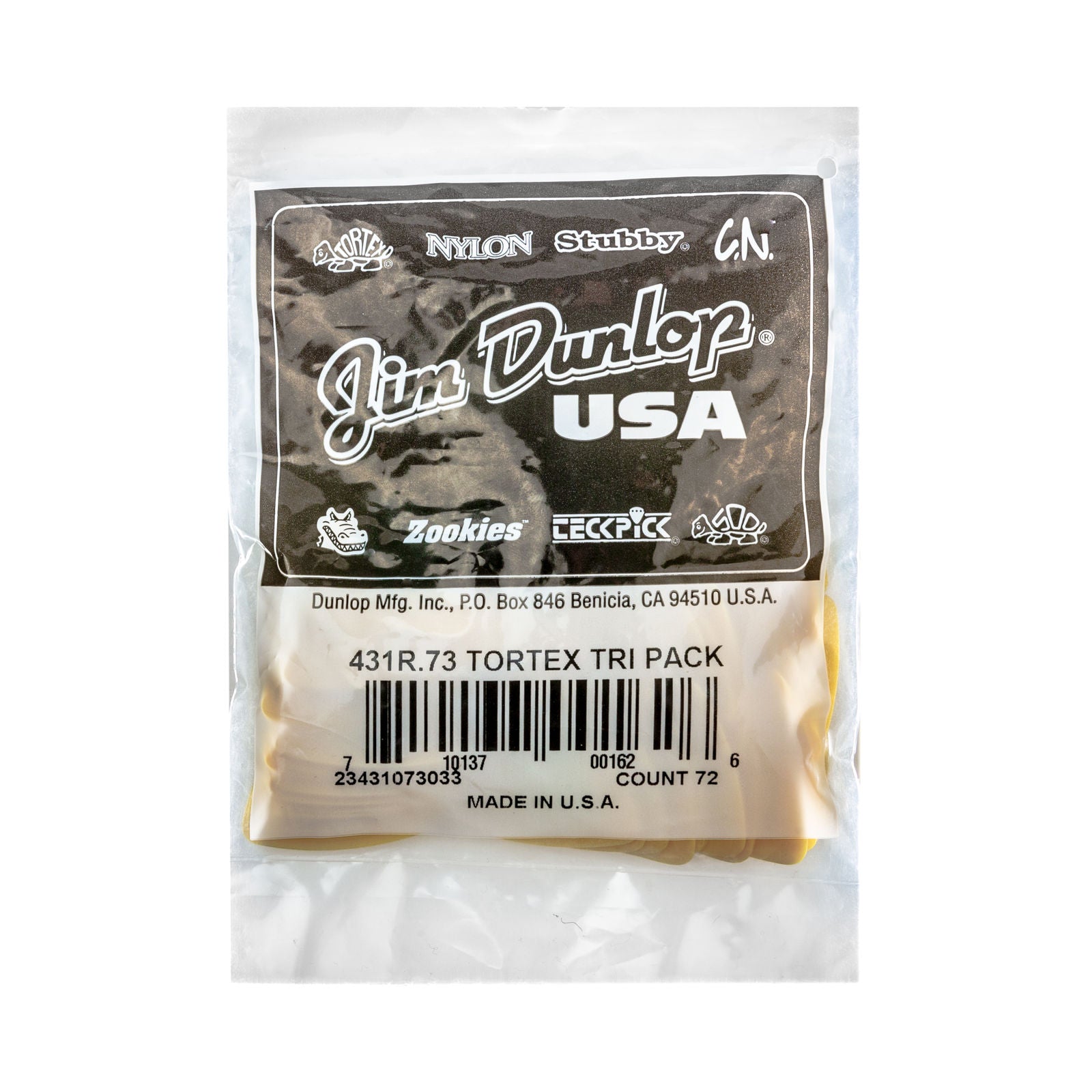Dunlop Tortex® Triangle Picks - .73mm - Bag Of 72 Picks
