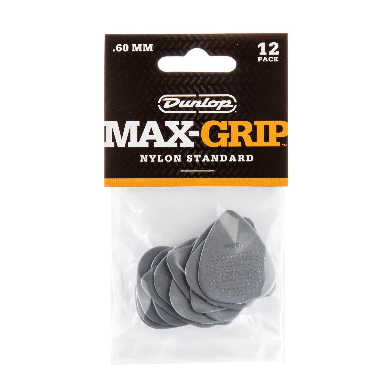 Dunlop Max-Grip® Nylon Standard Picks - .60mm - Pack Of 12 Picks
