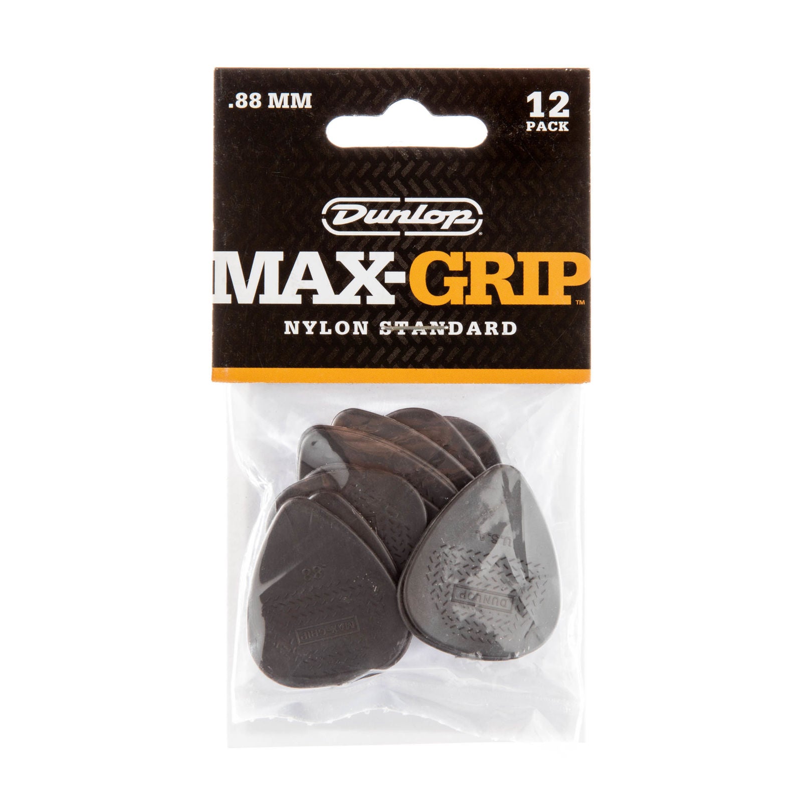Dunlop Max-Grip® Nylon Standard Picks - .88mm - Pack Of 12 Picks
