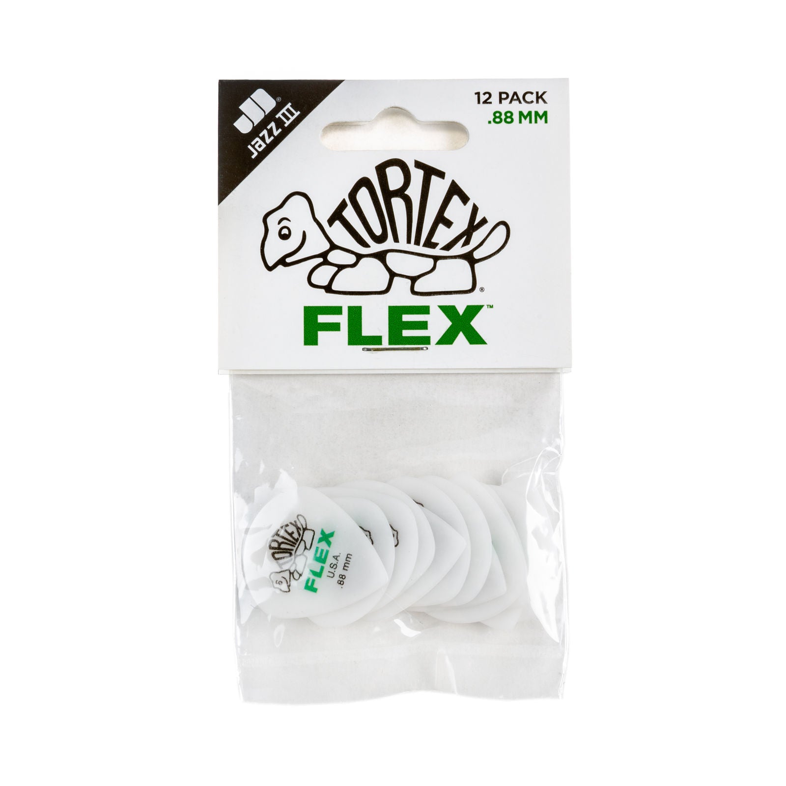 Dunlop Tortex® Flex™ Jazz III Pick - .88mm - Pack Of 12 Picks