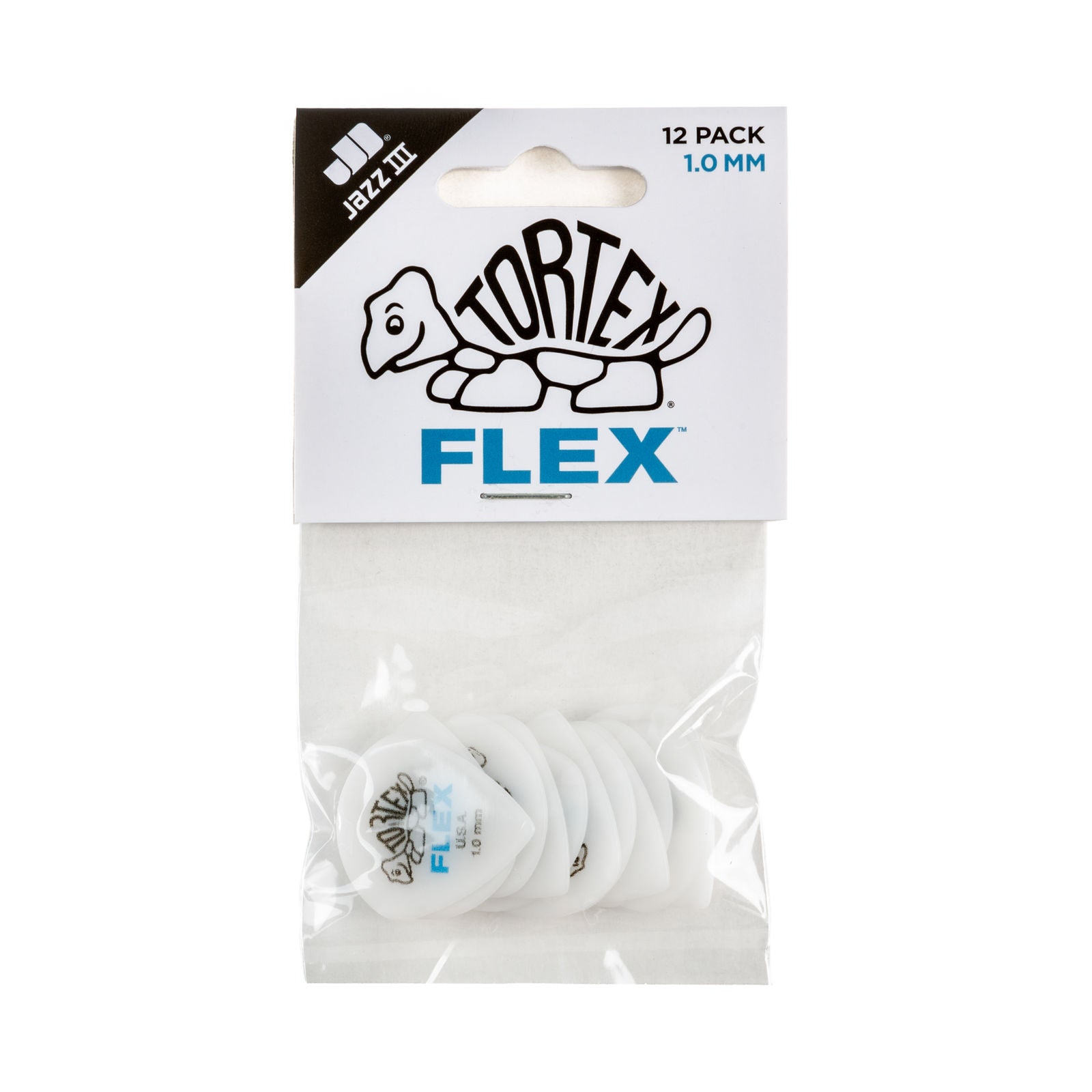Dunlop Tortex® Flex™ Jazz III Picks - 1.00mm - Pack Of 12 Picks