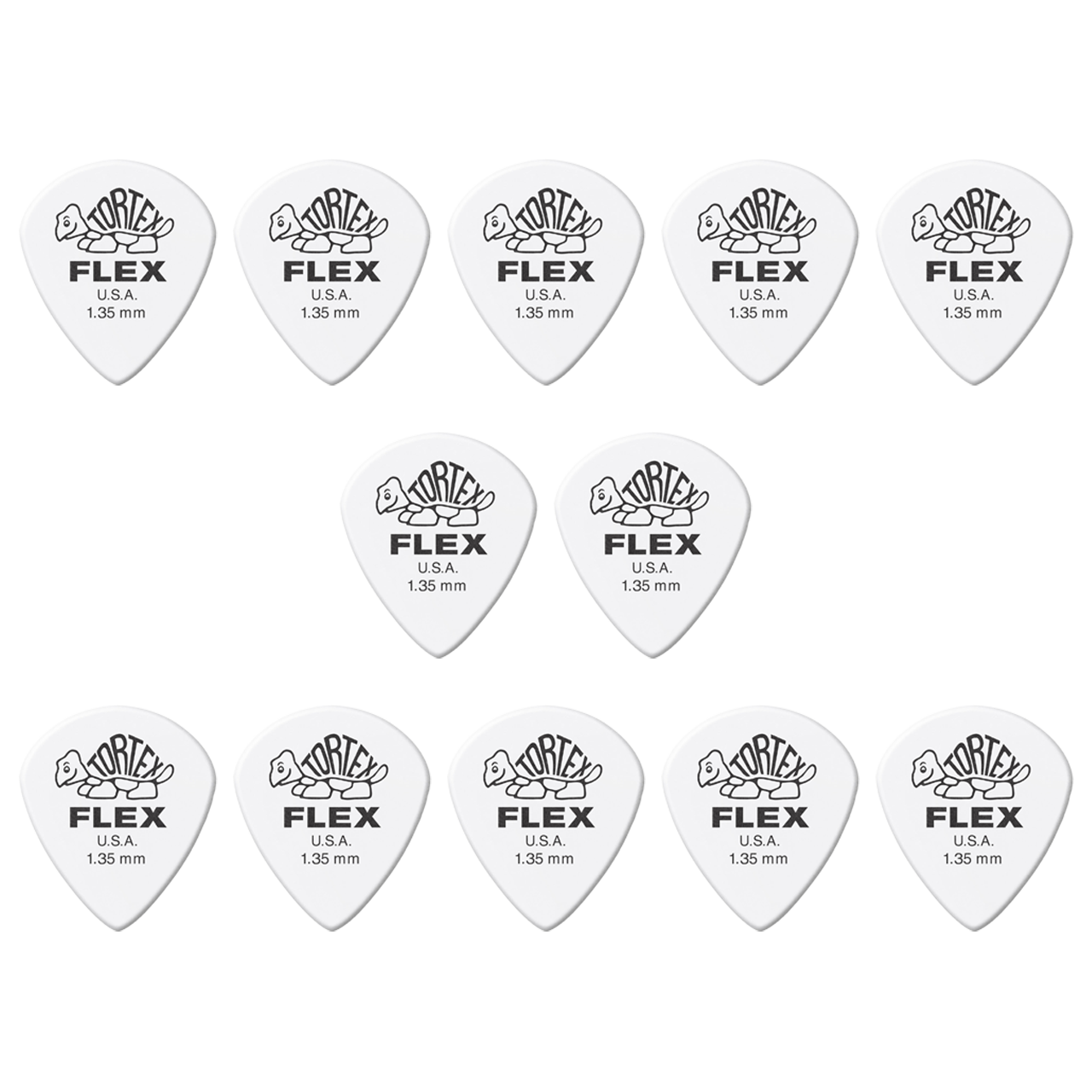 Dunlop Tortex® Flex™ Jazz III Picks - 1.35mm - Pack Of 12 Picks
