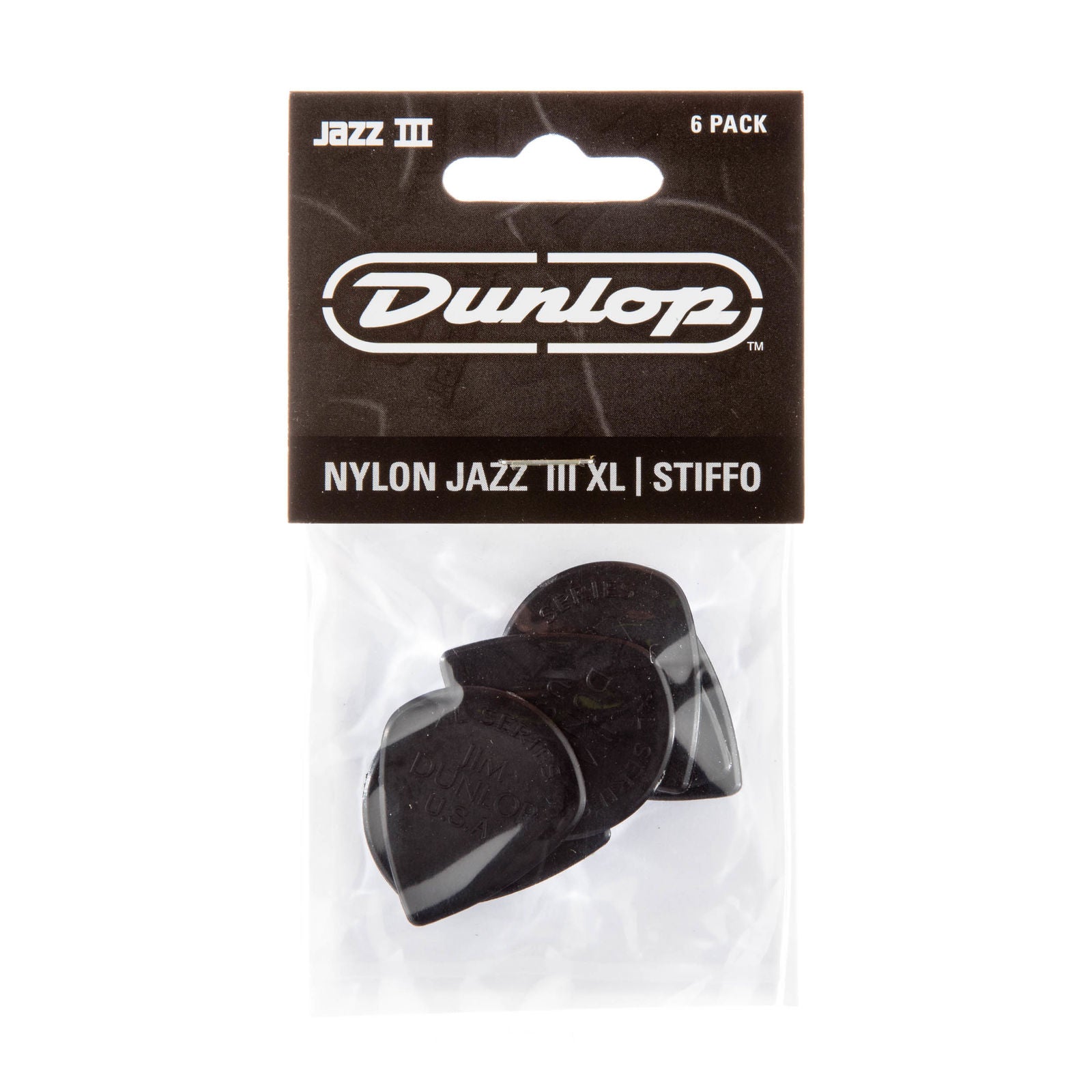 Dunlop Jazz III XL Stiffo Picks - 1.38mm - Pack Of 6 Picks