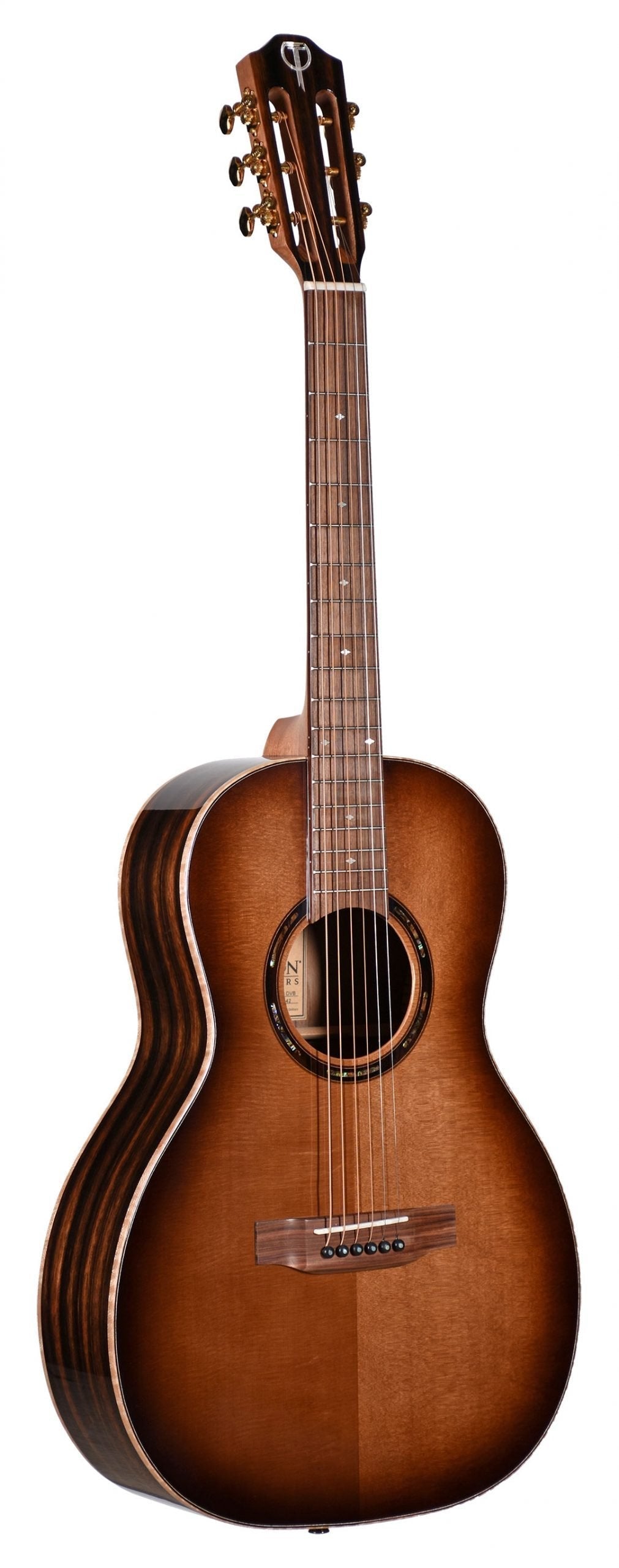 Teton STP180DVB Parlor Guitar With Ebony Back & Sides - Solid Spruce Top - Dark Vintage Burst