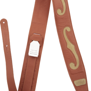 Gretsch® F-Holes Leather Guitar Strap Orange And Tan