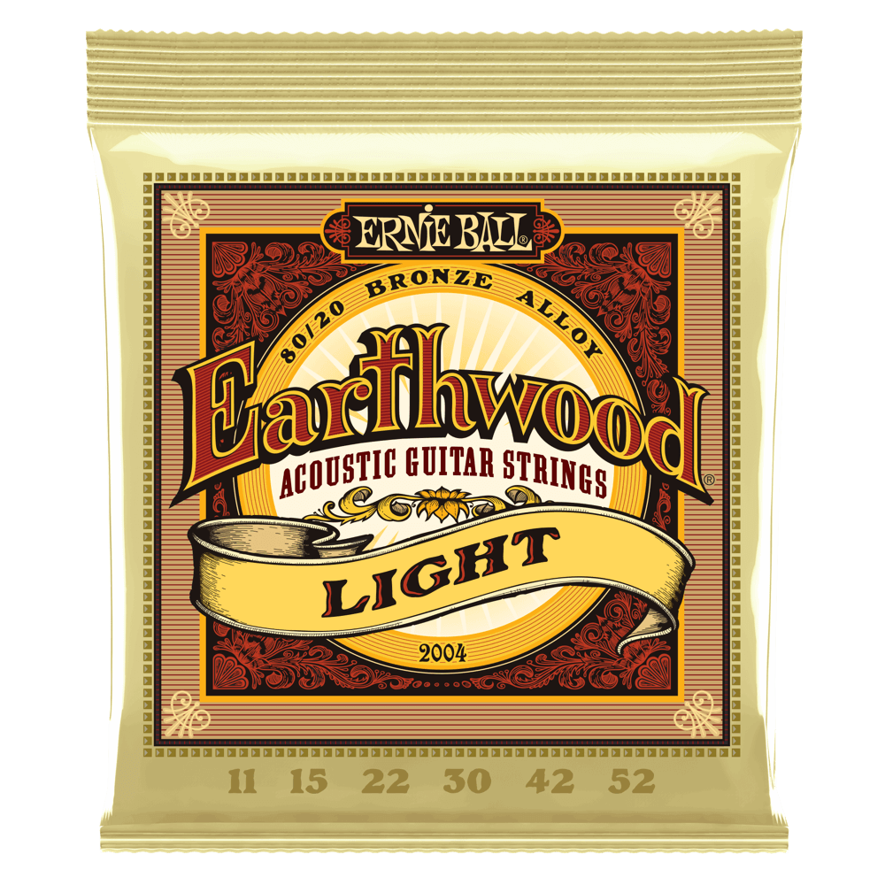Ernie Ball Earthwood 80/20 Bronze Acoustic Guitar Strings - Light - 11-52