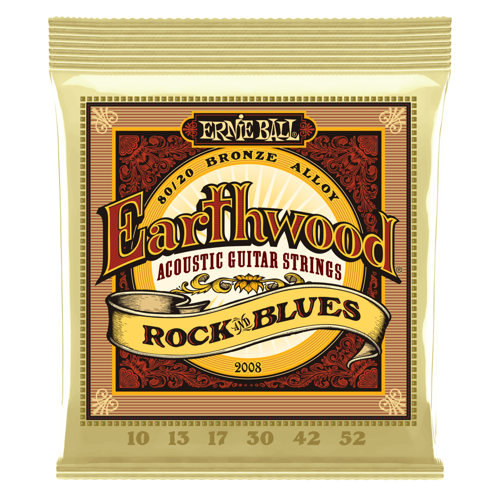 Ernie Ball Earthwood 80/20 Bronze Acoustic Guitar Strings - Rock & Blues - 10-52
