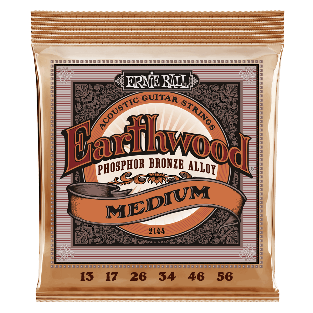 Ernie Ball Earthwood Phosphor Bronze Acoustic Guitar Strings - Medium - 13-56